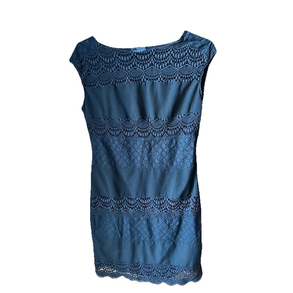 The Limited‎ Black Crochet Eyelet Lace Sleeveless Sheath Dress Lined Womens XS
